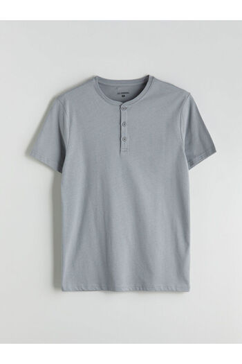 LC Waikiki Gray Crew Neck Short Sleeve Men's Pajama Top