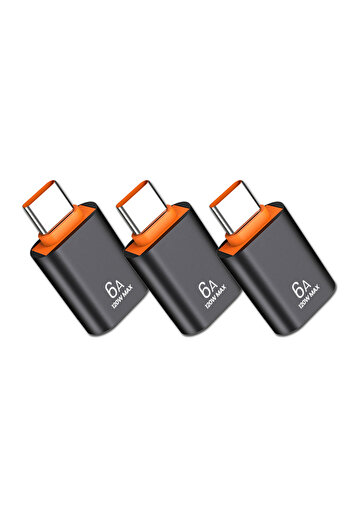 Choice C black-3pcs NNBILI 6A USB 3.0 Type C OTG Adapter Fast Charging Type C Male To USB Female Converter