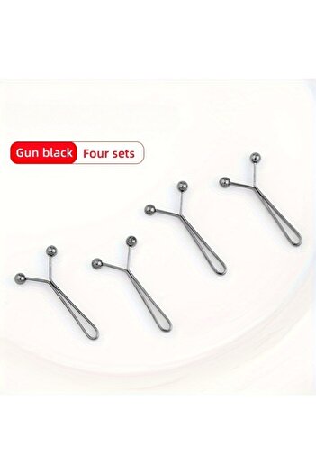 Choice black 4pcs Invisible Metal Waist Clips - Adjustable Button Clips for Jeans/Clothes, Slimming Tighten