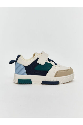 LC Waikiki Ecru Lace-Up and Velcro Baby Boy Sneakers