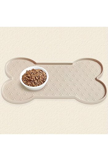 Choice Beige Color Silicone Dog Feeding Mat Non-Slip Pet Food Pad with Raised Edges Dog Food Bowl Mat Washa