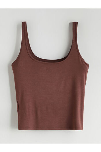LC Waikiki Brown U-Neck Strap Women's Tank Top
