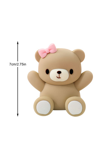 Choice 1pcs pink 3D Bear Cake Toppers Bear Cake Decorations for Boy Girl Baby Shower Birthday Party Supplie