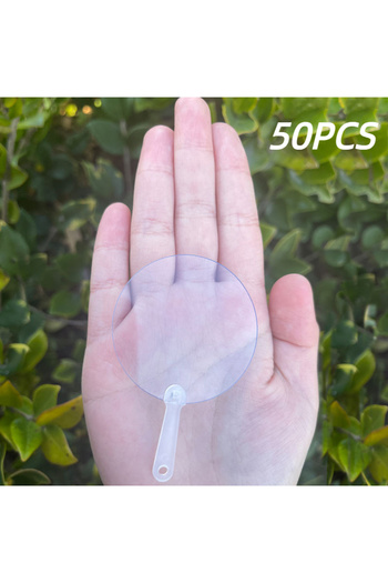 Choice Round 50Pcs Mini Transparent Blank Fan Child Kids DIY Art Fan Wedding Birthday PartyFavors Handmade
