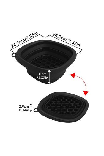 Choice Black 1pc Black Face Bowl for Ice Quick Cooling Foldable Silicone Wash Basin with Built-in Ice Tray