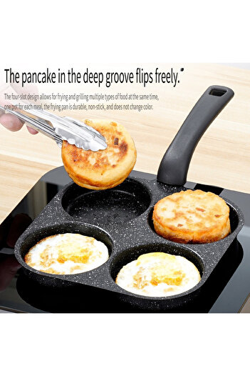Choice omelet pan Non-Stick 4-in-1 Cast Iron Egg Cooker - Single Handle Frying Pan, Dishwasher Safe, Compat