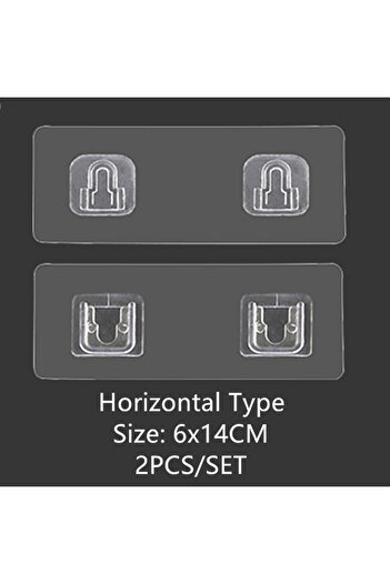 Choice pair 6x14cm Acrylic Double-Sided Adhesive Wall Hooks Strong Traceless Wall Mounted Storage Hook Bath