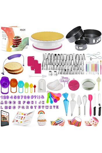Choice Cake Tool Set A Cake Decorating Supplies Cake Decorating Kit with 3 Springform Cake Pans Set Cake Ro