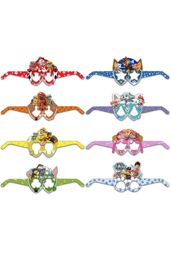 PAW PATROL 1pack 8pcs Theme Party Photo Funny Props Paper Glasses Kids Birthday Party Kids Gifts T