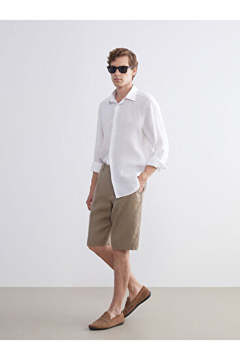 LC Waikiki Brown Comfortable Fit Poplin Men's Shorts