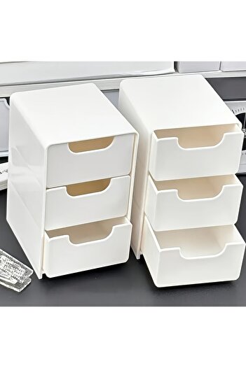 Choice 2pcs Mini Chic 3-Tier Drawer Organizer for Desk Perfect for Office Supplies, Jewelry Cosmetics Stora