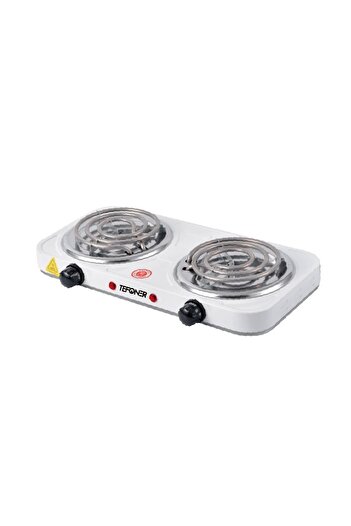 TEFONER 2000W two-burner electric stove. A powerful electric heater suitable for travel. An electric burner with an indicator light.