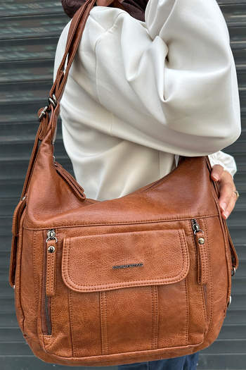 Just Polo Original Women's Multi-Compartment Washable Leather Backpack and Shoulder Bag
