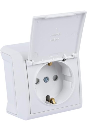 STOREMAX Sersashop Vera White Covered Grounded Socket Anti-Shock 266450