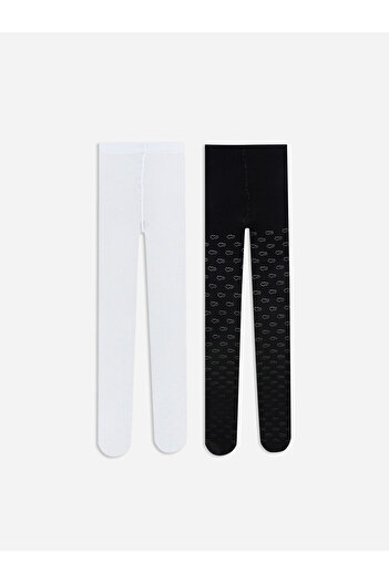 LC Waikiki Sparkling Selections from Shining Store |   Patterned Girls' Pantyhose, Pack of 2