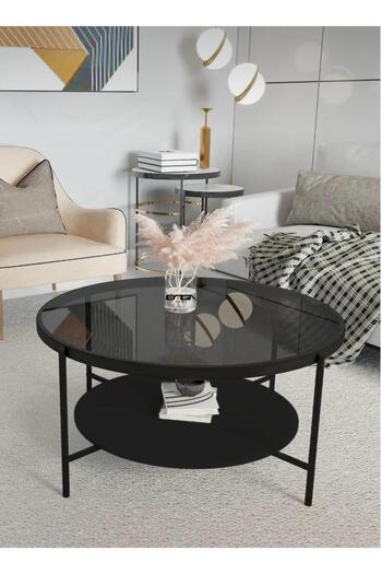 Desire Oslo Round Coffee Table – Modern Design with Nanotech MDF Top and Safety Glass