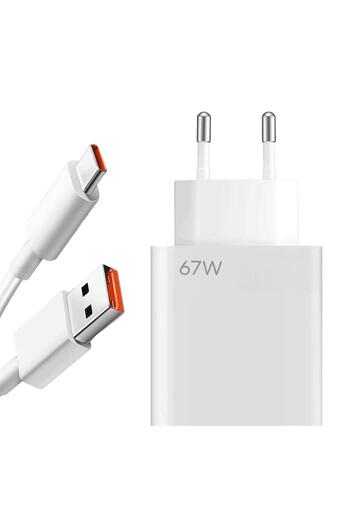 PriStyle Set Incarcator 67W si cablu USB-C la USB-A pentru Telefoane cu mufa USB-C Android si Apple iPhone 15