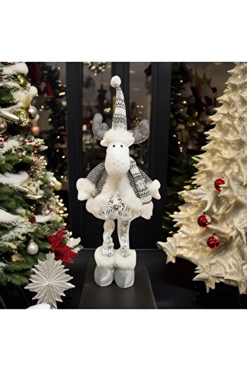 Flippy De Crăciun, Flippy, Ren, Picioare telescopice, Înălțime reglabilă 52-82 cm, Alb/Argintiu