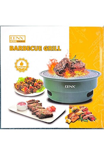 Denx Charcoal Grill DX2812 by Dinex, Portable Outdoor Grill with Non-Stick Surface, Removable Grease Tray