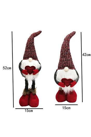 Flippy Decorative Figurine, For Christmas, Flippy, Elf, Telescopic Legs, Adjustable Height 42 - 52 cm, Red