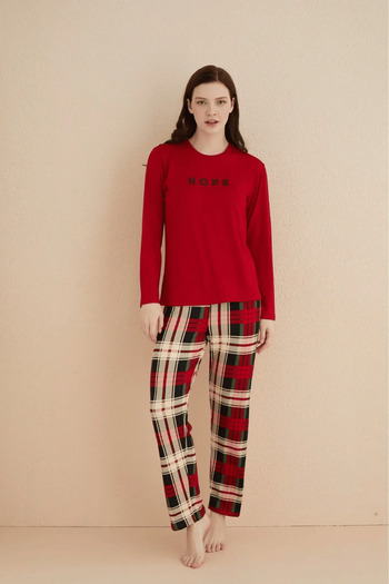 Vuntal BUTİK Buttoned Milan Checkered Pajama Set 50701-25