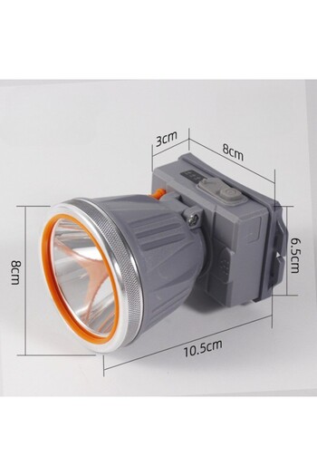 Flippy LED Headlamp, Long Zoom Range, USB, Strong Light, Flashlight, 10.5x8x6.5 cm, Gray