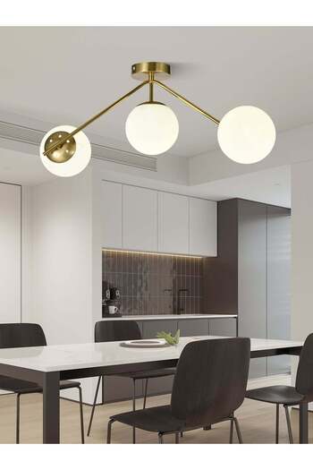 RFAN Chandelier, Model N36377-3, With Lampshades, 3 X E27, Gold