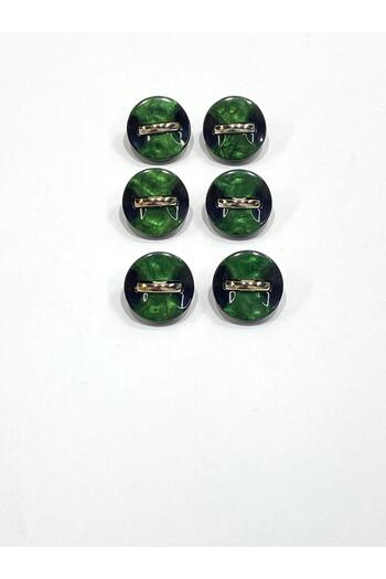 karantuhafiye Button with Shiny Surface, Light Gold Belt Accessory / 1.8 cm / M03118 / Dark Green