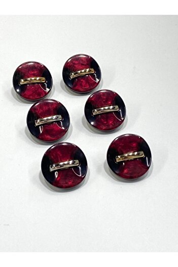 karantuhafiye Shiny Surface, Light Gold Belt Accessory Button / 1.8 cm / M03118 / Burgundy