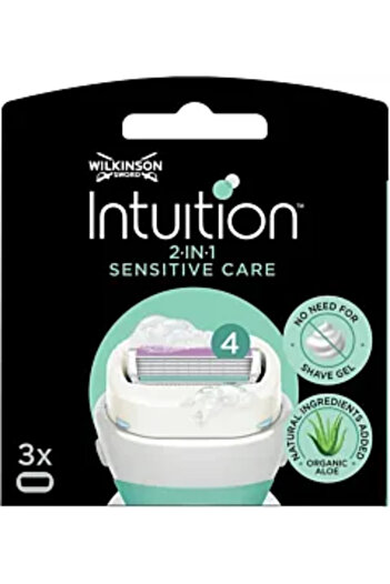 Wilkinson Sword Intuition Sensitive Care Blade 4 Blades, 3 Replacement Heads