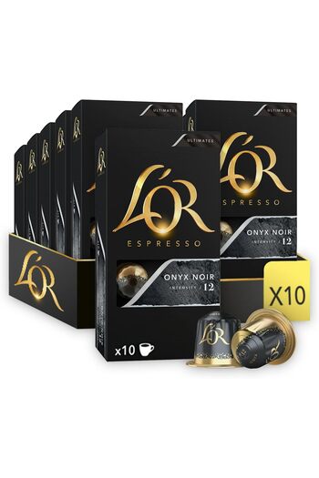 L'OR - Espresso Coffee - Onyx - Core Collection - Intensity 12 - Dark Roast - 100 Aluminium Capsules