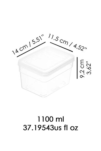 Meleni Home 1 Adet Derin Mikrodalga Uyumlu Saklama Kabı - Organizer Düzenleyici Gıda Erzak Kabı 1100 ml Şeffaf