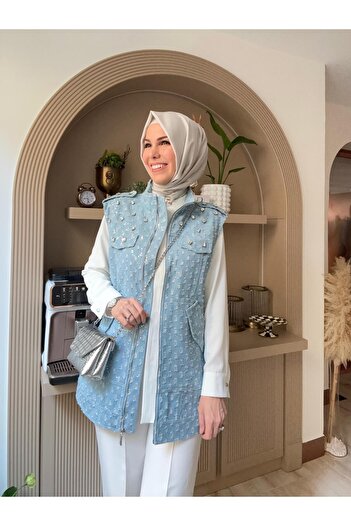 Moodbasic TAŞLI IŞILTILI KOT YELEK