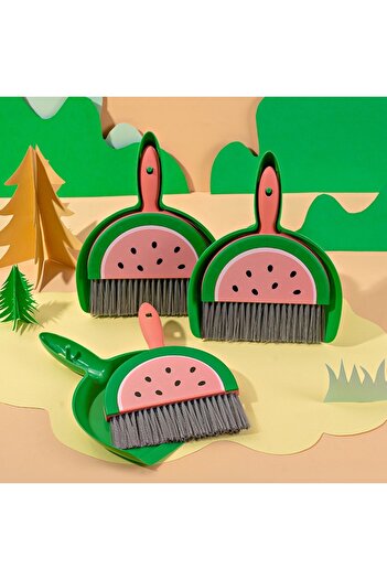 Flippy Mini Broom, Dustpan, Flippy, Household Use, Watermelon Pattern, 23 x 18 cm