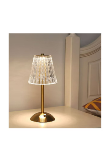 Led Diamond Crystal Metal LED Table Lamp - Gold 26X12X12cm