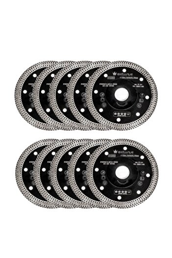 JollyMag Thin turbo diamond blade, ceramic tiles, wet and dry cutting, set of 10 pieces, 115 mm/22.23 mm