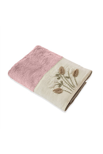 Altınbaşak Lana Bamboo Embroidered Hand Towel 50 X 90 Dusty Rose