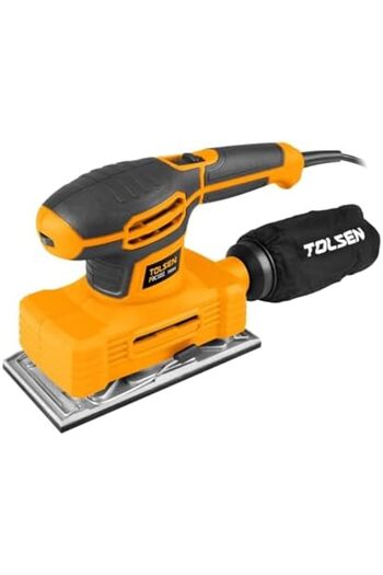 TOLSEN 1/3 Sheet Finishing Sander, Professional Electric Power Tool with Dust Collection Bag, Orange