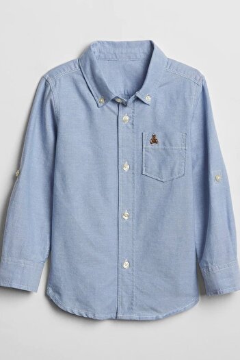 GAP Convertible Baby Boy Blue Oxford Shirt