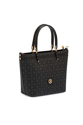 Tergan Black Print Women's Handbag - S25K1Pr09179-T0E