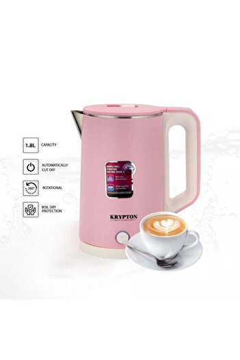 KRYPTON 360 Rotation Base Double Layer Stainless Steel Electric Kettle with Boil Dry Protection & Au