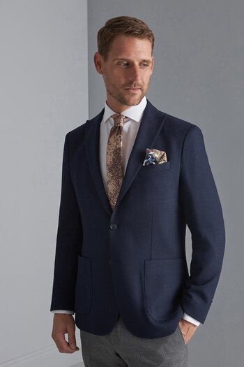 İgs Чоловічий темно-синій Slim Fit / вузький крій, гострий комір, піджак