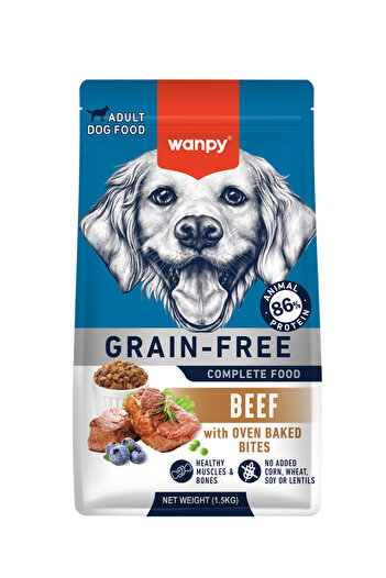 Wanpy Tahılsız Sığır Etli Yetişkin Köpek Maması 1,5 kg