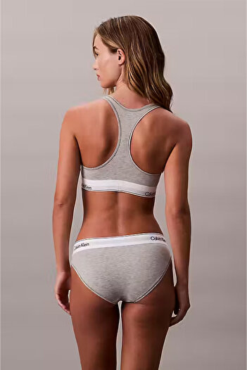 Calvin Klein Kadın Logo Şeritli Bikini Külot - Gri