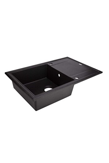 Evotools Composite Countertop Sink with Drainer Evosanitary Plus Black 780x500x185 mm