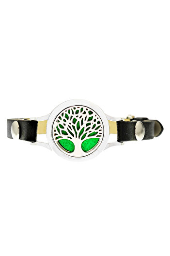 NEO Bratara cu aromaterapie Neo™ WJ305, Tree of Life web leaves, -friendly, aliaj de zinc si piele