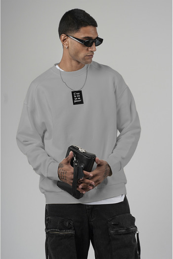 Butik Trend Biz Oversize Sweatshirt Front and Back Label Crew Neck