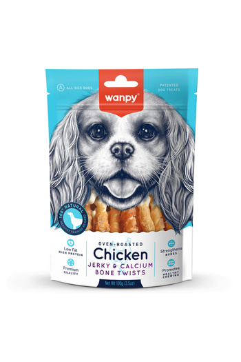 Wanpy Chicken Jerky Bonetwists Dog Treats, 100g