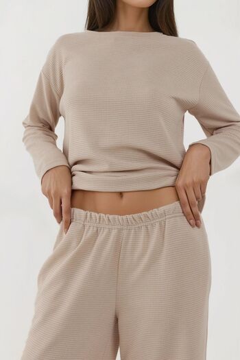 Hiccup Soft Textured Comfortable Cut Knitted Pajama Set