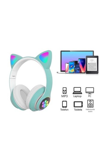 NEO Wireless Cat Ear Headphones, Neo™ Soundy® Foldable STN-28 Mint Green